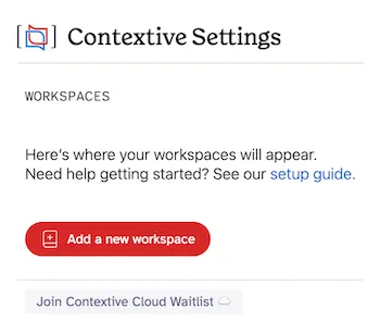 Contextive Browser Extension Workspaces Setup
